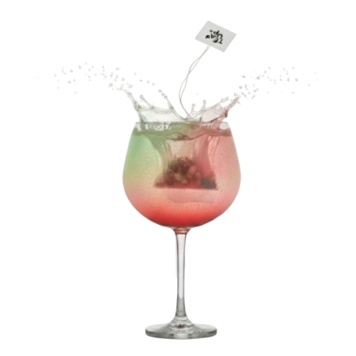 Gin & Tonic mit TEAdUP® BoozyBag – farbiger Cocktail mit botanischen Zutaten im Infusionsbeutel