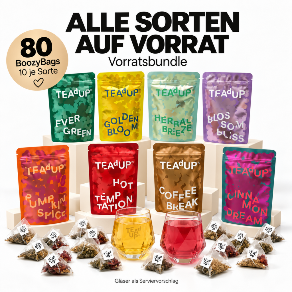 TEAdUP Vorratsbundle mit acht Sorten und 80 BoozyBags